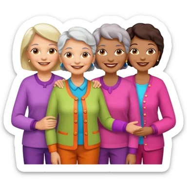 4 older ladies sticker