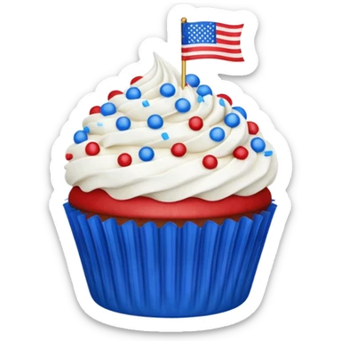 4th of july cupcake flag sticker