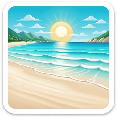 playa paisaje sin que sea un cuadro  sticker