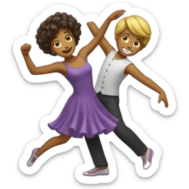 A boy and a girl ball dancing sticker