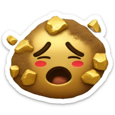 gold nuggets in dirt sticker