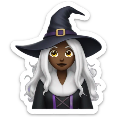 Witch with white hair sticker