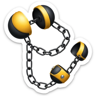 ball and chain with ankle cuff sleek black sticker