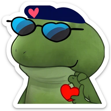 Three brown beans and hearts sticker