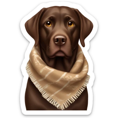 Chocolate lab in scarf sticker