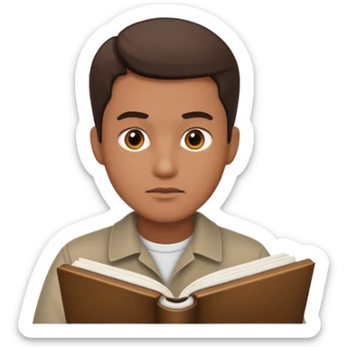 a man studying hard sticker
