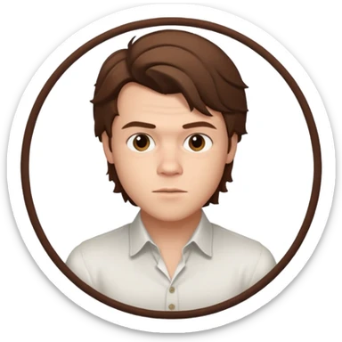 une personne joli, qui ressemble a harry styles de 3 quart  dans un rond  sticker