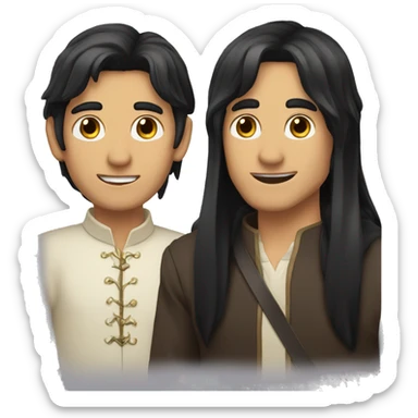 1Man 1male 1boy with long_elf_ears and black colored hair sticker