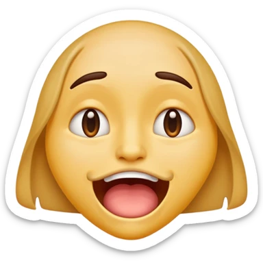 Normal emoji face but he is braindead. eyelids drooping, jaw hanging slightly open and drooling sticker