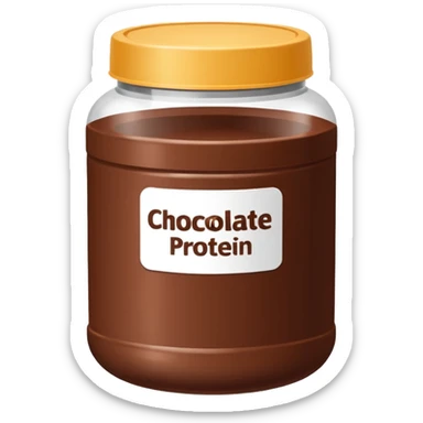 chocolate protein powder jar labeled chocolate icon sticker