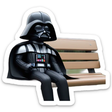 darth vader sat on a park bench sticker