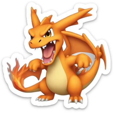 charizard roaring forwards sticker