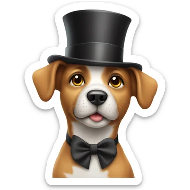 Dog in top hat saying happy birthday  sticker