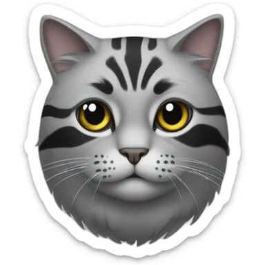 Gros chat avec rayures grises et noires sticker