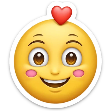 Happy emoji with 1 heart eye sticker