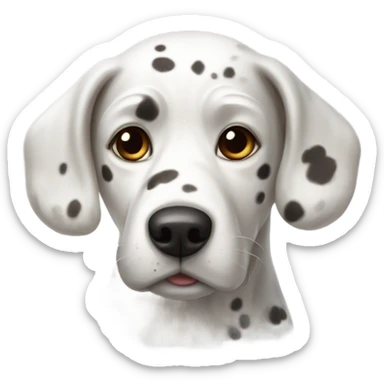 White dog with brindle spots sticker