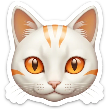 white cat with faint orange stripes sticker
