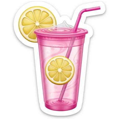 pink lemonade in a plastic cup sticker