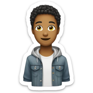 Un adolescente qui écoute de la musique sticker