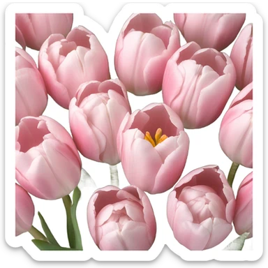 soft pink tulips sticker