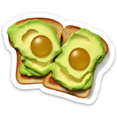 Two bits of toast with smashed avocado on top sticker