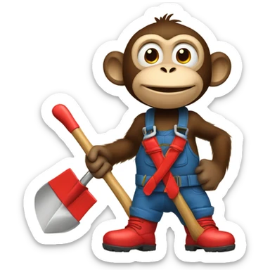 Boots the monkey with a shovel sticker