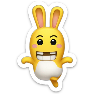 Yellow Rabbid sticker