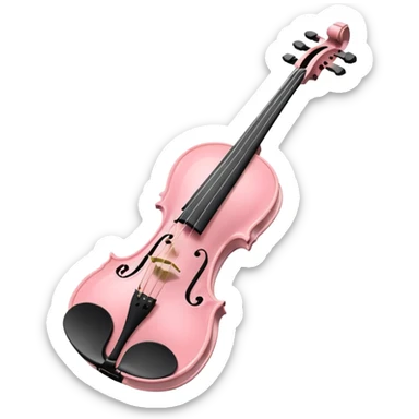 A pastel violin and a pastel heart sticker
