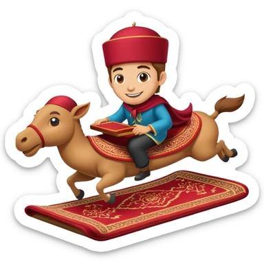 person riding a magic carpet sticker