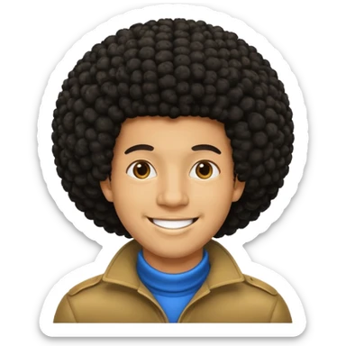 A man with an Afro sticker