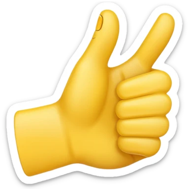 Thumbs up emoji but the thumb is tiny sticker