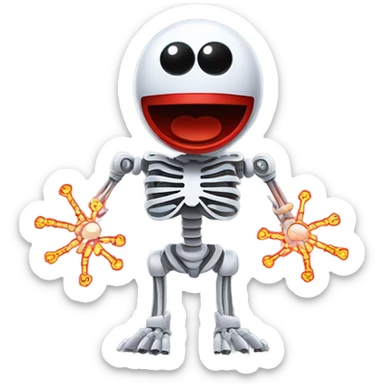 Elmo wearing in an automaton exit skeleton with lasers sticker