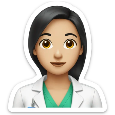 girl pharmacist with black hair sticker