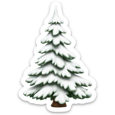  actual white fir christmas tree isolated.  sticker