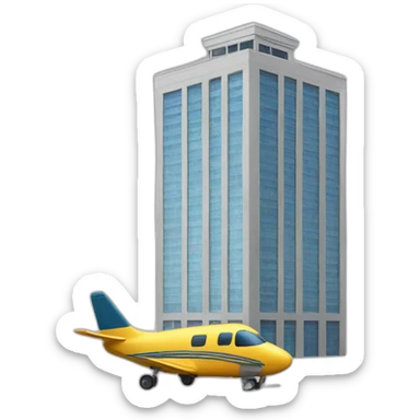 Building carrying a plane sticker