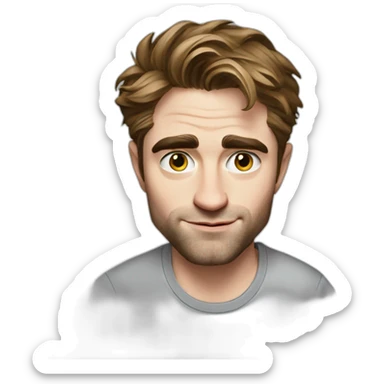 robert-pattinson cartoon wearing shirt sticker