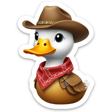 A cow boy duck sticker