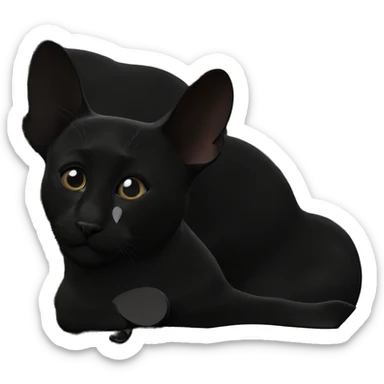 mysterious black cat portrait sticker