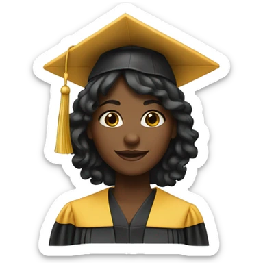 black girl graduating  sticker