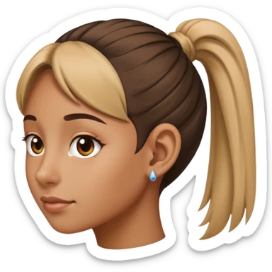 Ear with a high ponytail  sticker