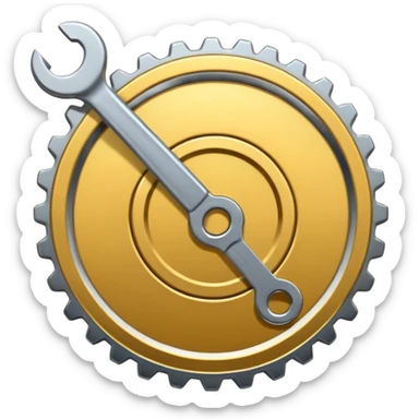 settings gear icon with a small wrench sticker