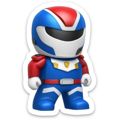 police power ranger full body blue and red and white police officer sticker