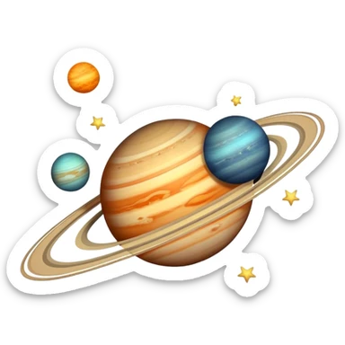 outer space with planets and stars sticker