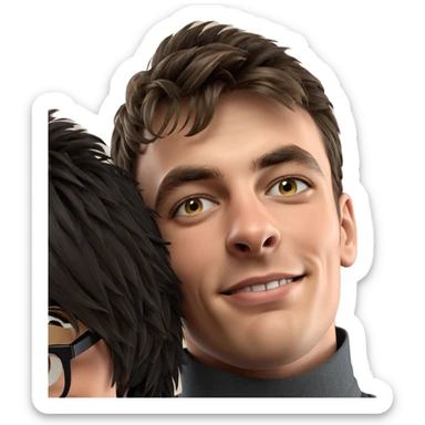 smiling boy with glasses portrait sticker