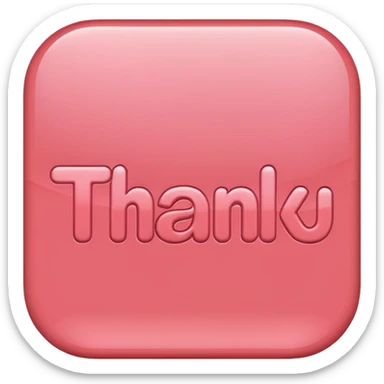 the words thank you in coral pink sticker