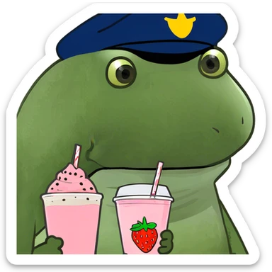 Strawberry milk tea boba sticker