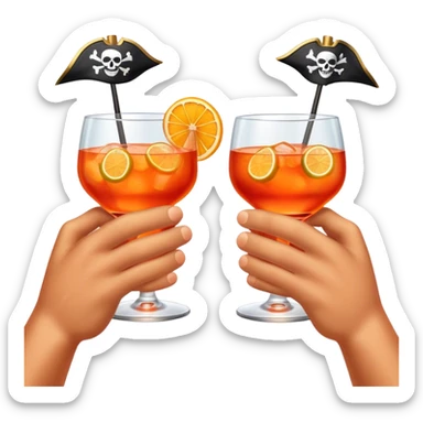 two pirate hands cheering with aperol cocktails sticker