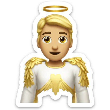 Angel todo dorado con alas doradas extendidas sticker