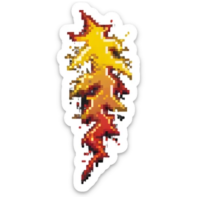 lightning bolt with yellow-red gradient sticker