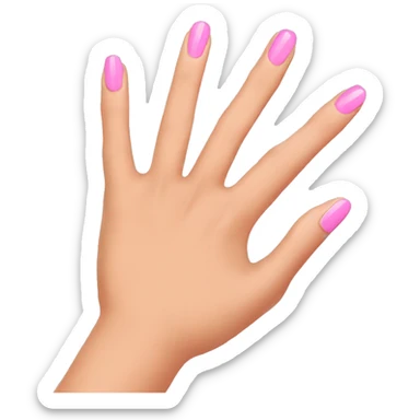 Pink nails tan hand  sticker